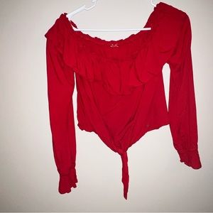 Guess Red Off Shoulder Longsleeve